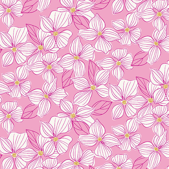 Stephanie Organes Wandering Daydream Blossom Pink Floral Fabric