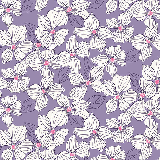 Stephanie Organes Wandering Daydream Blossom Lilac Floral Fabric