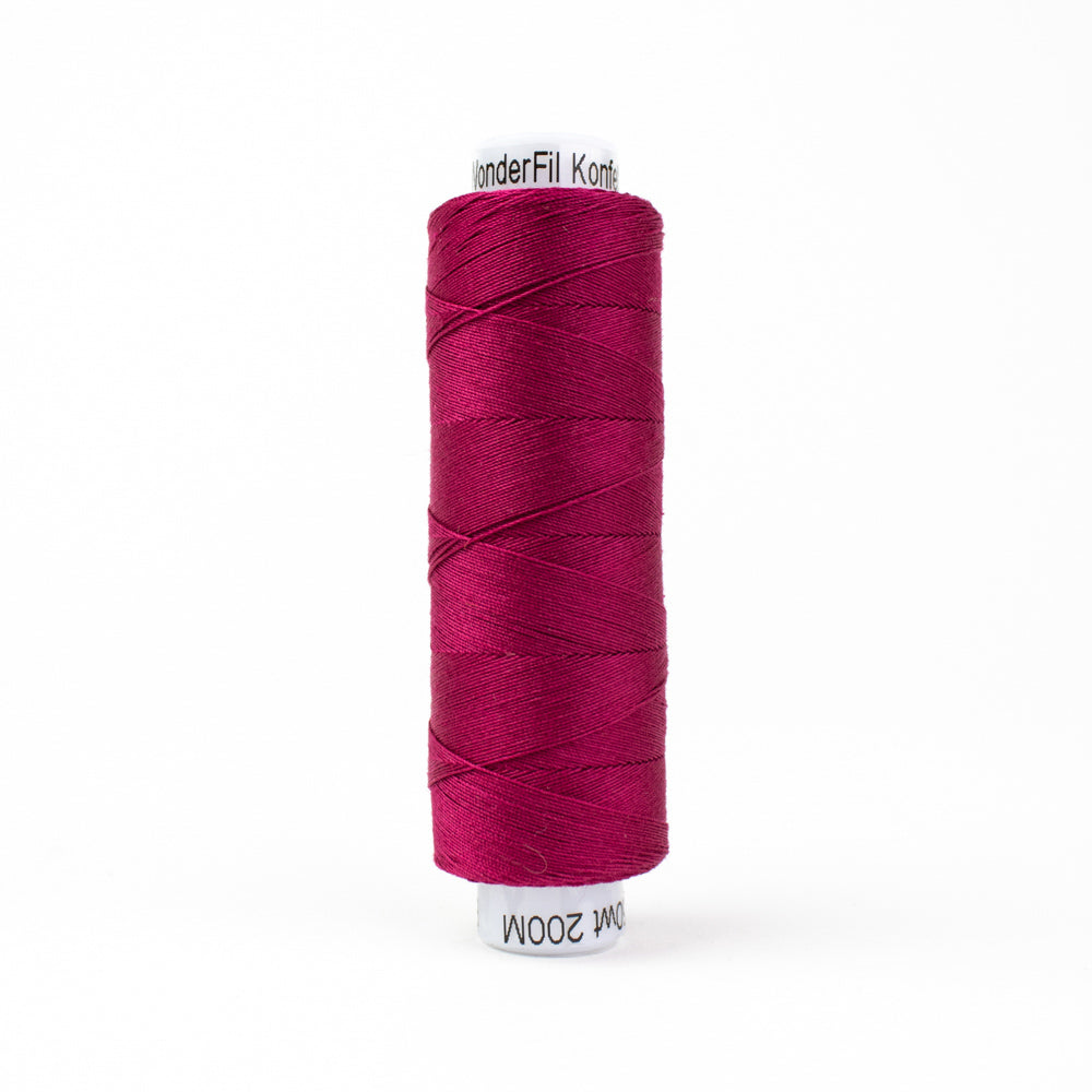 Wonderfil Konfetti Feather Boa Red Thread 50 wt Cotton Mini Spool