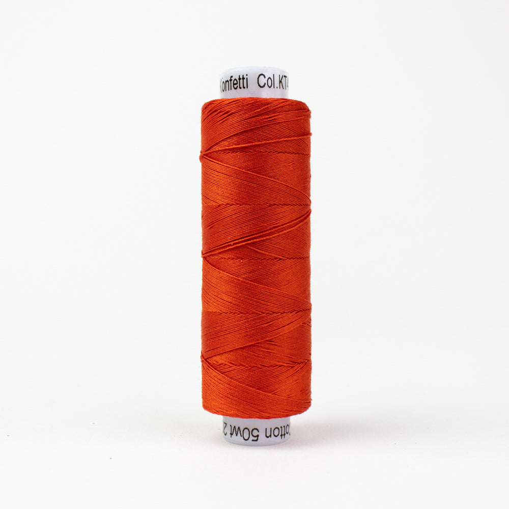 Wonderfil Konfetti Volcano Red Orange Thread 50 wt Cotton Mini Spool