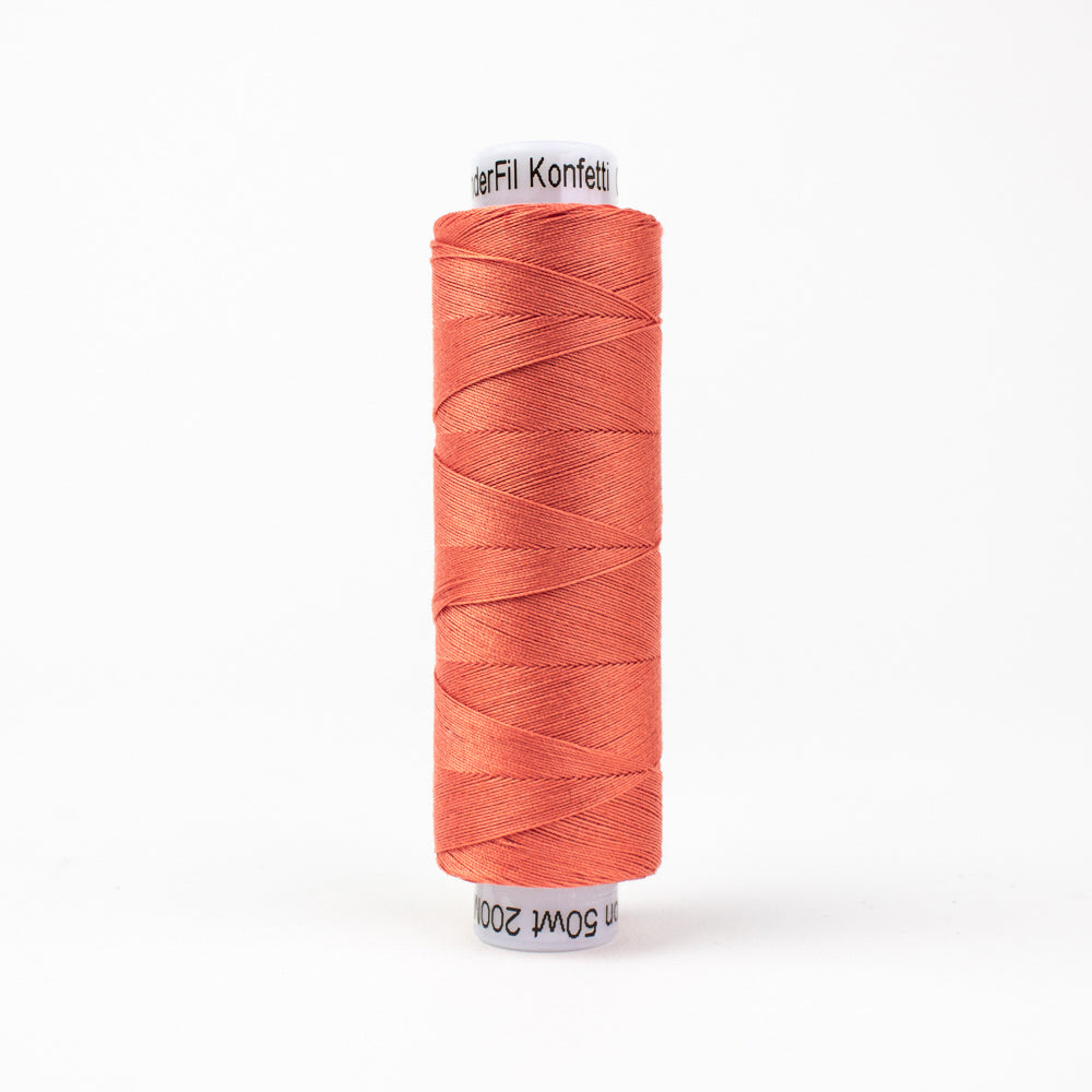 Wonderfil Konfetti Salmon Pink Orange Thread 50 wt Cotton Mini Spool