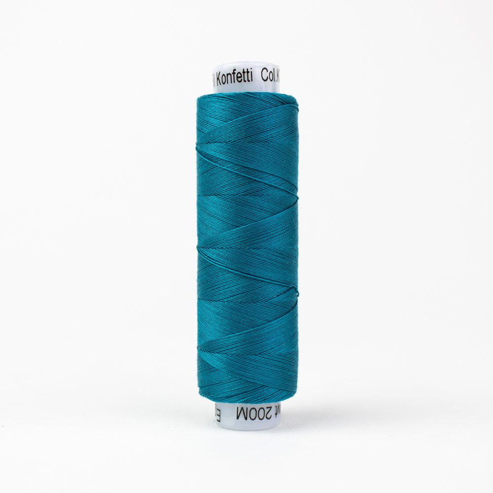 Wonderfil Konfetti Surf Teal Blue Thread 50 wt Cotton Mini Spool