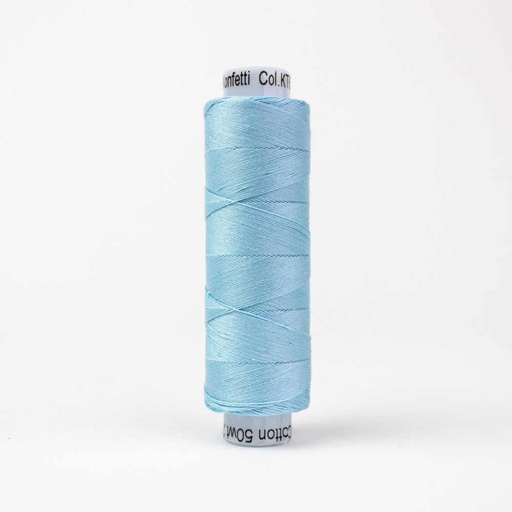 Wonderfil Konfetti Glacier Blue Thread 50 wt Cotton Mini Spool