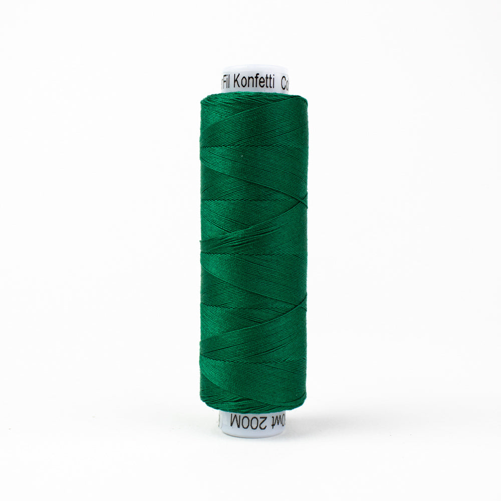 Wonderfil Konfetti Jungle Green Thread 50 wt Cotton Mini Spool