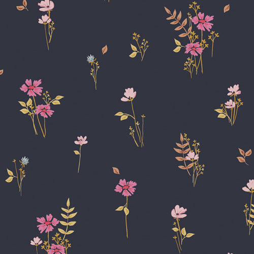 Art Gallery Bold Collection Covent Garden Black Floral Fabric