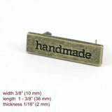 Emmaline Bags Metal Handmade Bag Label in Antique Brass