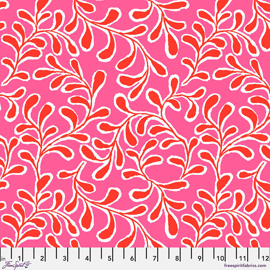 Kaffe Fassett Collective Feb 23 Twig Pink and Red Fabric