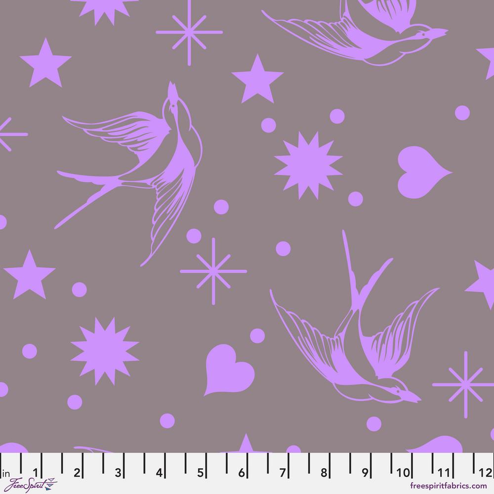 Tula Pink Neon Fairy Flakes - Mystic Purple Fabric