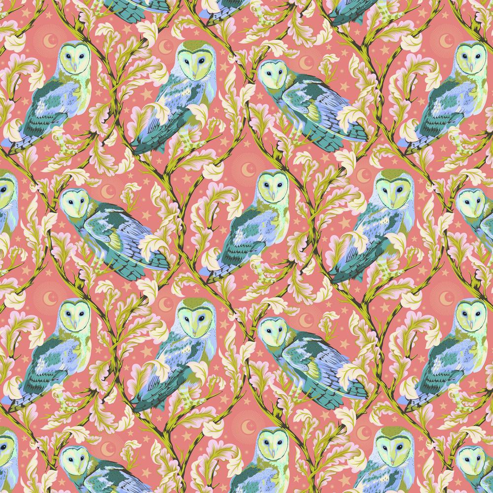 Tula Pink Moon Garden Night Owl Dusk Peach Fabric
