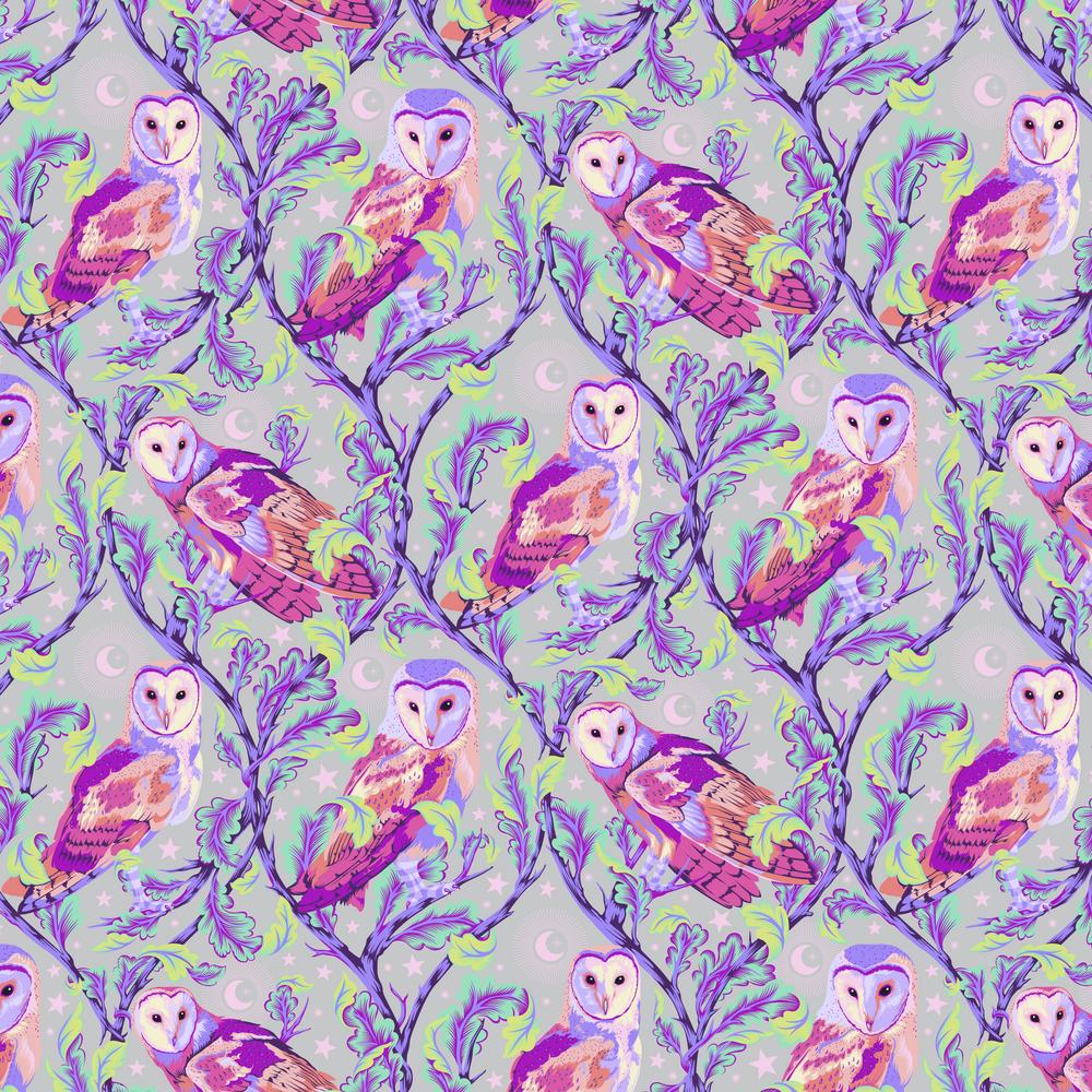 Tula Pink Moon Garden Night Owl Dusk Purple Fabric