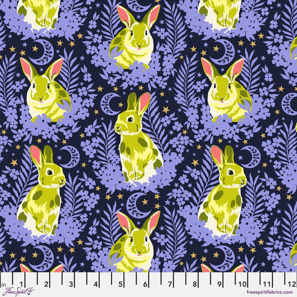 Tula Pink Besties Hop to It Bluebell Blue Fabric
