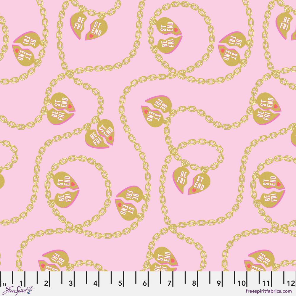 Tula Pink Besties Lil Charmer Blossom Pink Fabric