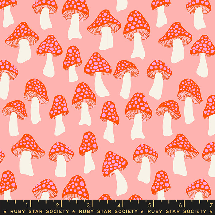 Ruby Star Darlings 2 Mushrooms Peach Fizz Fabric