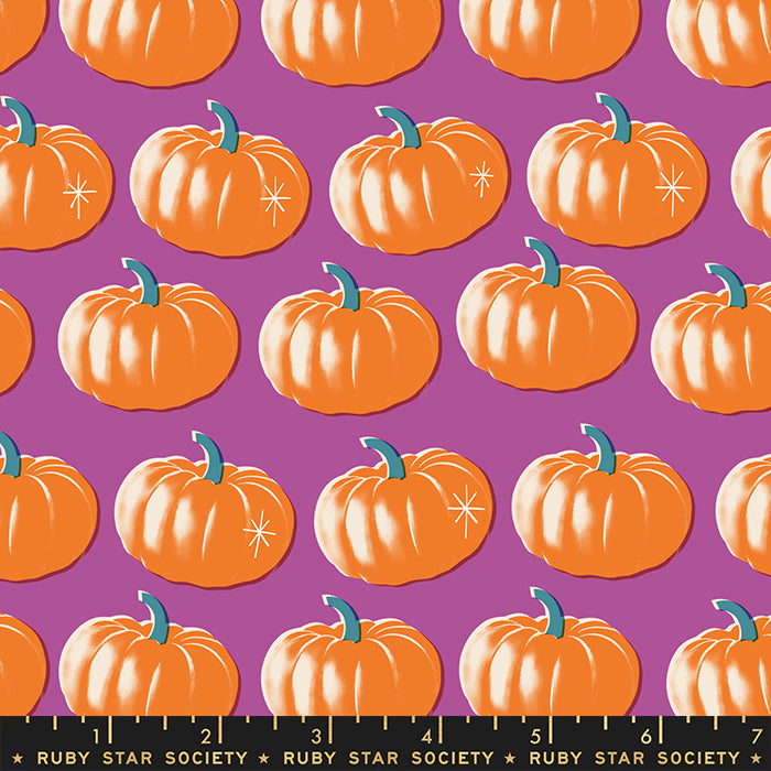 Ruby Star Society Spooky Darlings Pumpkins in Witchy Purple Fabric