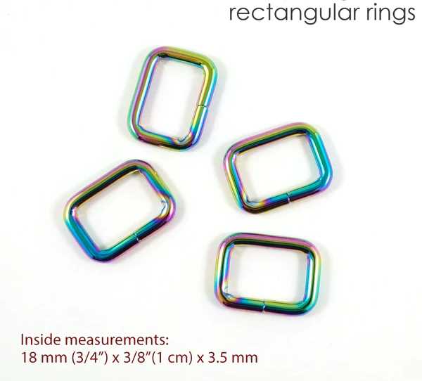 Iridescent Rectangular Rings in 3/4"