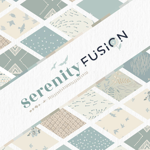Serenity Fusion Fabric Bundle Blue and Cream 12 Prints