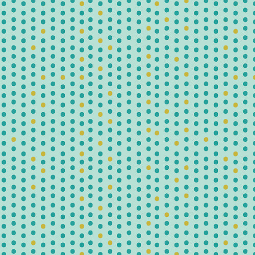 Jessica Swift Path to Discovery Paw-some Teal Dot Fabric
