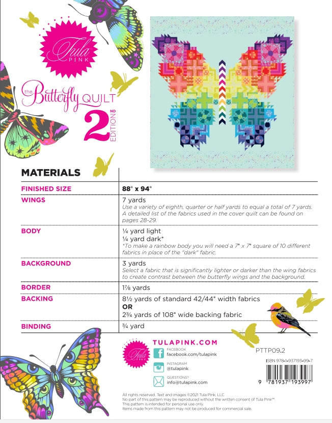 Tula Pink Butterfly Quilt Kit Back