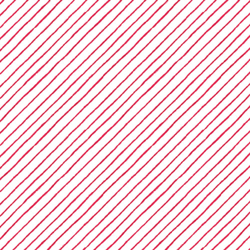 Katarina Roccella Wintertale Jolly Ribbons Red and White Stripe Fabric