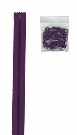 By Annie Zippers by the Yard Tahiti Purple 4 yards of Zipper Tape with Pulls
