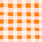 Heather Ross Country Mouse Checkers Tangerine Gingham Fabric